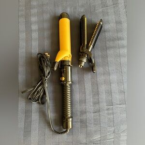 Conair Travel 2-in-1 flat iron and hair curler. 1 inch. Rotating power cord.